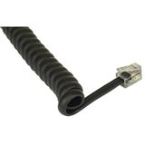 (€1,95*/1m) 2.00m InLine Telefon Anschlusskabel Spiralkabel RJ10 Stecker auf RJ10 Stecker Schwarz
