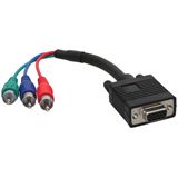 (€0,49*/1m) 10.00m InLine S-VGA Adapterkabel Premium-Line 3xCinch Buchse auf VGA 15pol Buchse Schwarz Ferritkern