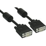 (€13,80*/1m) 0.50m InLine S-VGA Verlängerungskabel VGA 15pol Buchse auf VGA 15pol Stecker beige blauer Stecker / Ferritkern