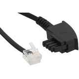 (€0,33*/1m) 15.00m InLine TAE-F Anschlusskabel TAE-F Stecker auf Western 6/2 DEC Stecker Schwarz